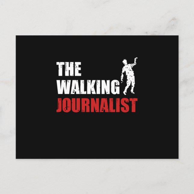 Walking Journalist Journalism Writer Journalists G Postcard (Front)