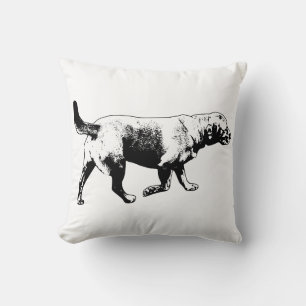 Walking Labrador Ink Art Throw Pillow