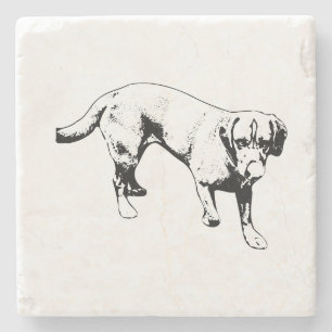 Walking Labrador Licking Ink Art Coaster