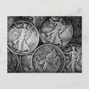 Walking Liberty Coins Postcard