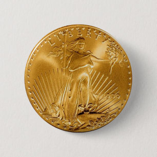 Walking Liberty Golden Coin 6 Cm Round Badge