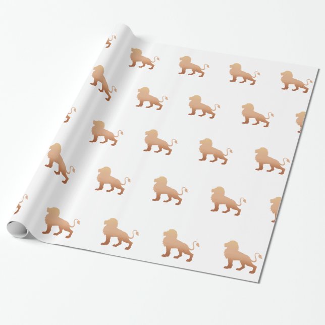 Walking lion silhouette - Choose background color Wrapping Paper (Unrolled)