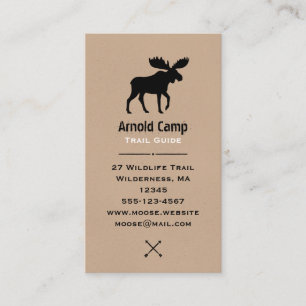 Walking Moose Silhouette Outdoor Adventure Business Card