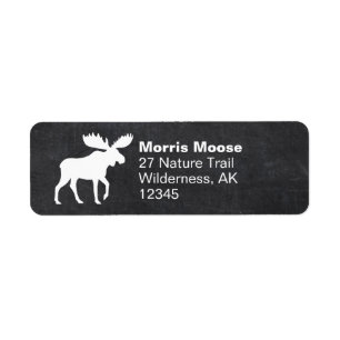 Walking Moose Silhouette Wildlife Return Address