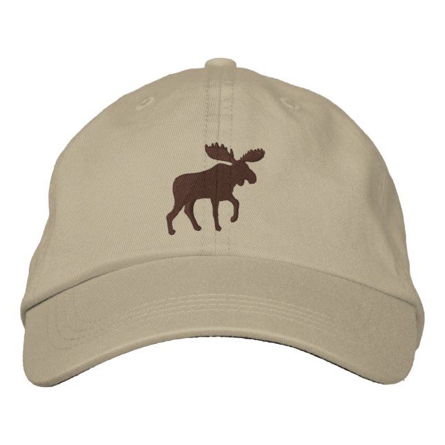 Walking Moose Silhouette Wildlife Wilderness Embroidered Hat (Front)