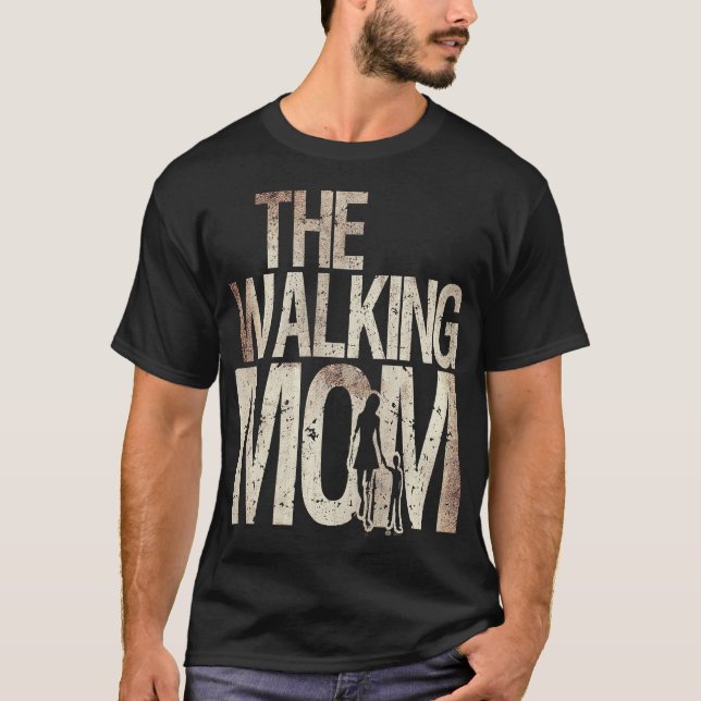 Walking Mum Zombie Woman And Kid Mother's Day Apoc T-Shirt (Front)