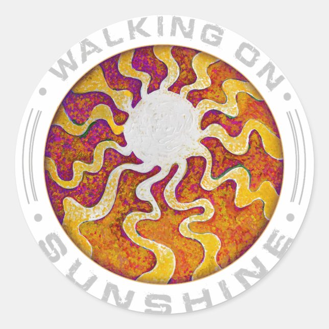 Walking on Sunshine Classic Round Sticker (Front)