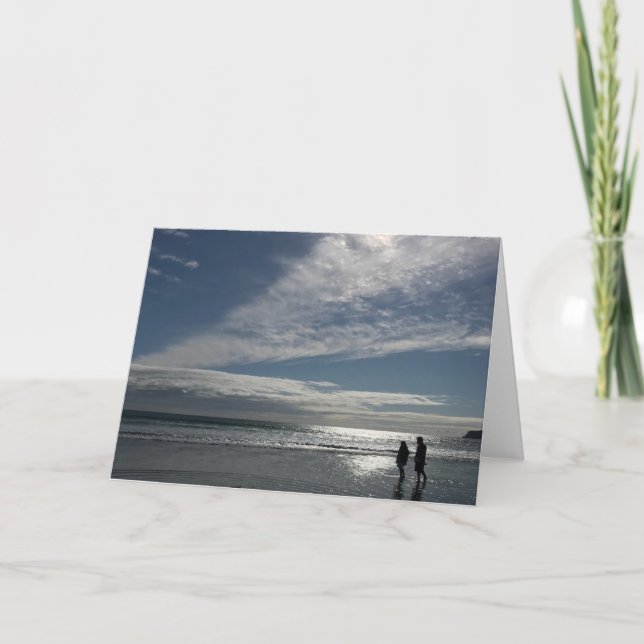 Walking on the Ocean Beach Card (Front)