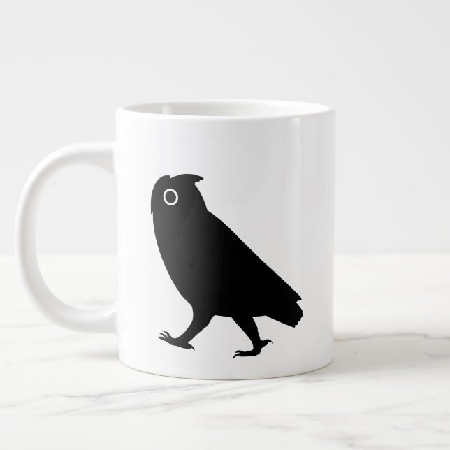Walking Owl Silhouettes Large Coffee Mug (Left)