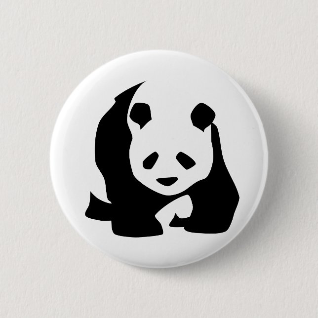Walking Panda 6 Cm Round Badge (Front)