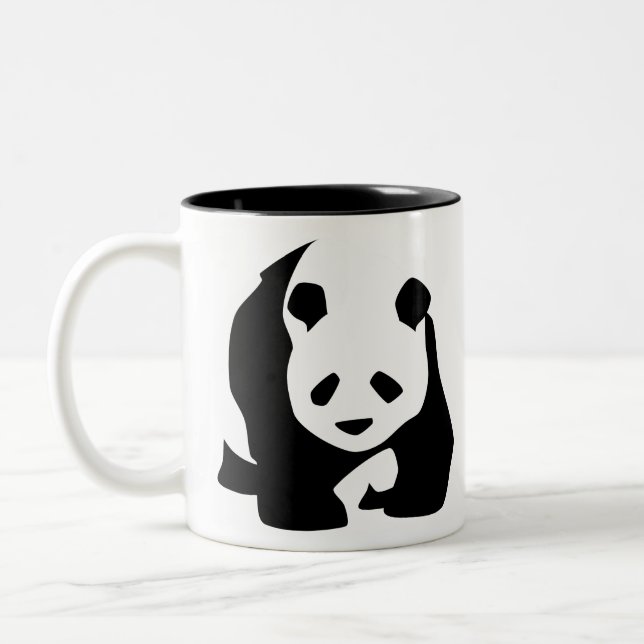 Walking Panda Two-Tone Coffee Mug (Left)