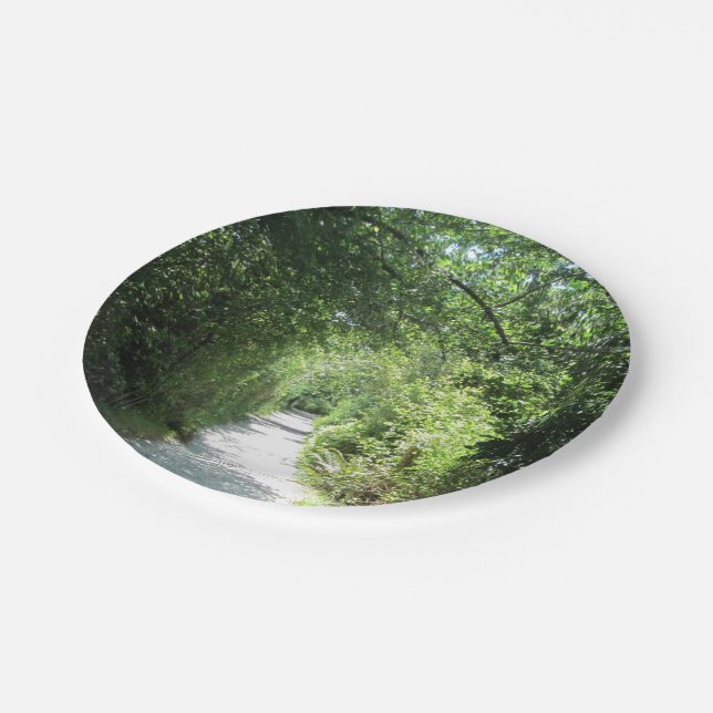 Walking Path with Greenery Paper Plate (Angled)
