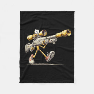 Walking Rifle Gun Costume for Precision Sniper Fleece Blanket