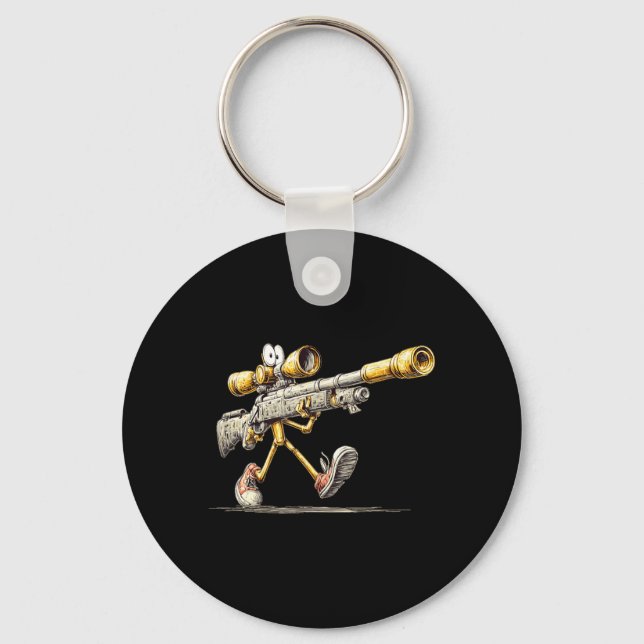Walking Rifle Gun Costume for Precision Sniper Key Ring (Front)