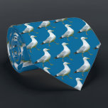Walking Seagull Pattern - Blue 006699 Tie<br><div class="desc">A fun and perhaps slightly surreal tie with a walking seagull motif pattern.</div>