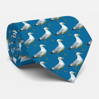 Walking Seagull Pattern - Blue 006699 Tie