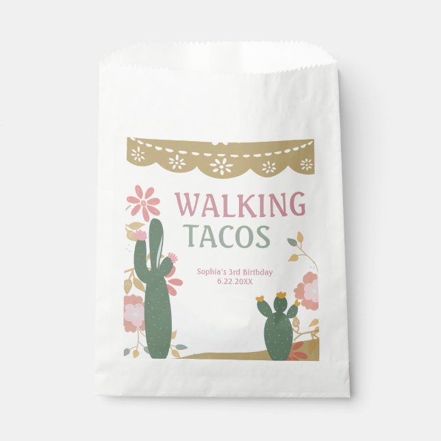 Walking Tacos Mexican Fiesta Birthday Party Favour Bags (Front)