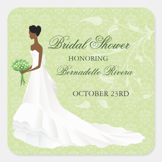 Walking the Aisle Bridal Shower Sticker (Front)