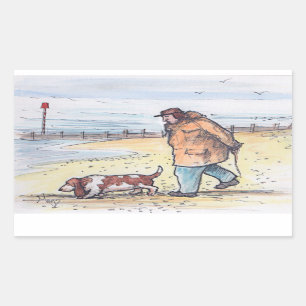Walking the dog - 02 rectangular sticker