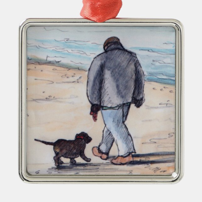 Walking the dog - 05 metal tree decoration (Front)