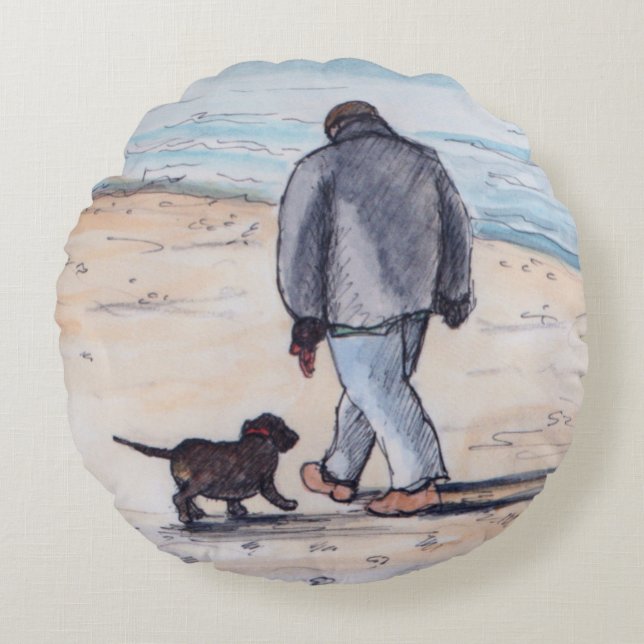 Walking the dog - 05 round cushion (Front)