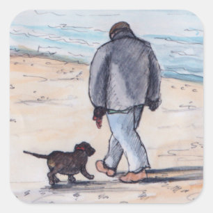 Walking the dog - 05 square sticker