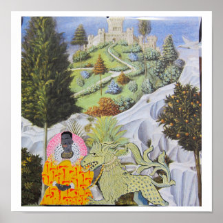 Walking the Dog - collage art Poster