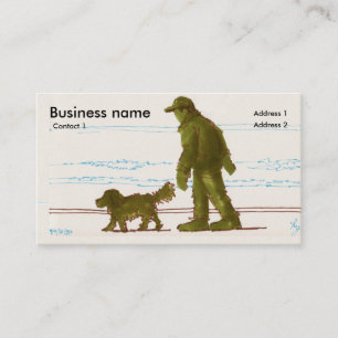 Walking the dog drawing business card