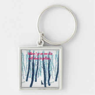 Walking Through Snowy Forest Key Ring