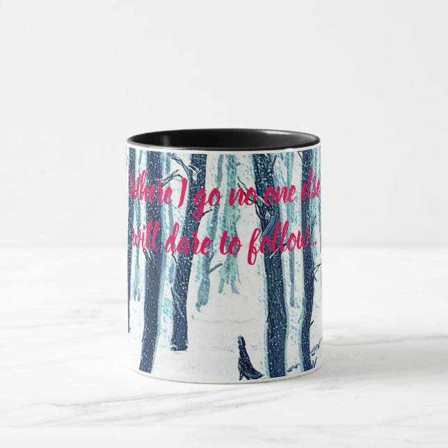 Walking Through Snowy Forest Mug (Center)