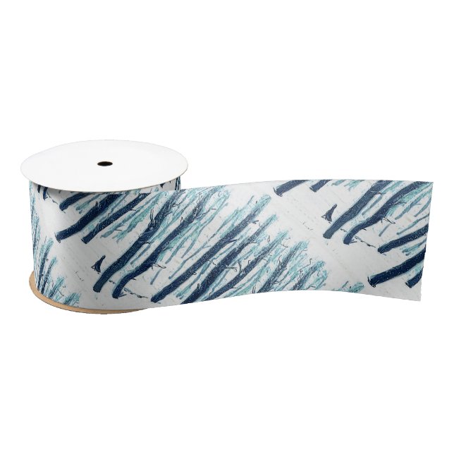 Walking Through Snowy Forest Satin Ribbon (Spool)