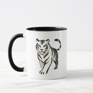 Walking Tiger Drawing - Ink Mug Design