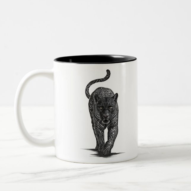Walking Tiger Two-Tone Coffee Mug (Left)