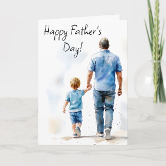 Walking Together Father's Day Greeting Card