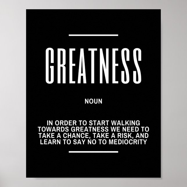 Walking Towards Greatness Inspirational Quote Poster (Front)