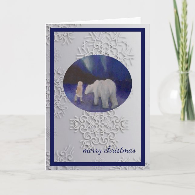 Walking WIth A Polar Bear Christmas Card (Front)
