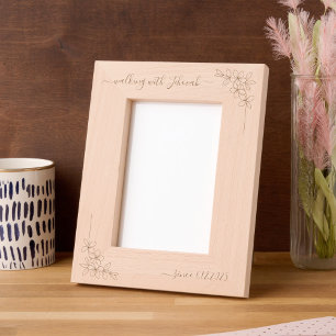 Walking with Jehovah Since 20xx Floral Script Etched Frames