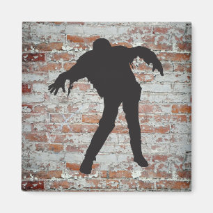 Walking Zombie Silhouette Magnet
