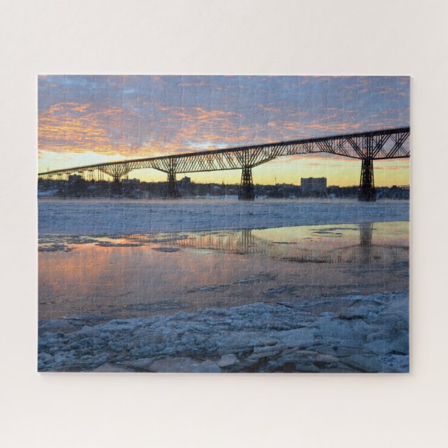 Walkway Winter Sunrise Jigsaw Puzzle (Horizontal)