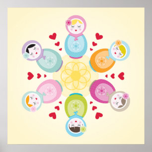 WALL ART :: babushka dolls - mandala