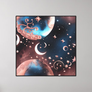 Wall Art – Dreamy Rose Gold Celestial Canvas Print