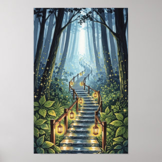 Wall art. Forest stairs  Poster