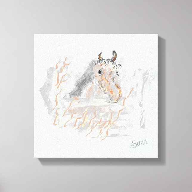 Wall Art : Horse Grazing within the Fields  (Front)
