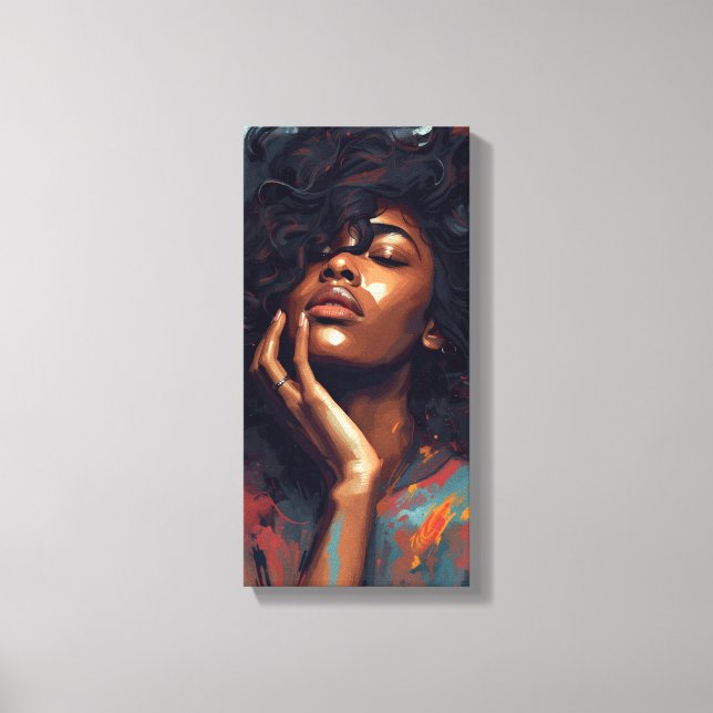 Wall Art of a Girl with Messy Hair and Closed Eyes (Front)