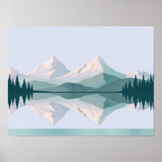Wall art of a view of two mountains in calm colour
