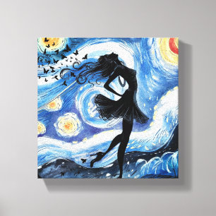 Wall Art Oil Painting Digital Print, Lonely Woman 