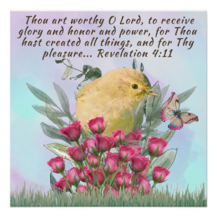 Wall art poster nature scenery and bible verse