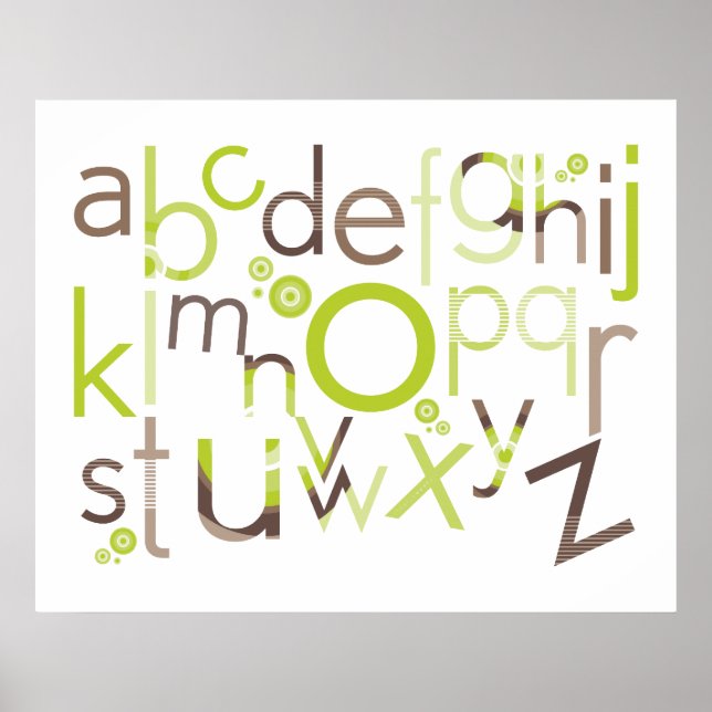 WALL ART :: TYPOGRAPHY - trendy alphabet 1 (Front)