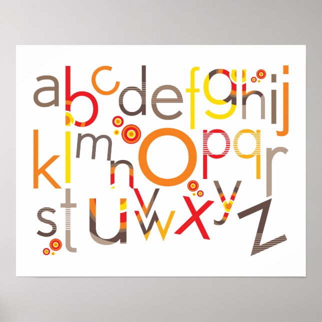WALL ART :: TYPOGRAPHY - trendy alphabet 3 (Front)
