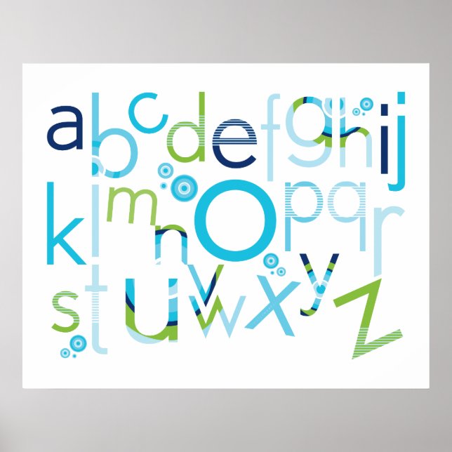WALL ART :: TYPOGRAPHY - trendy alphabet 6 (Front)